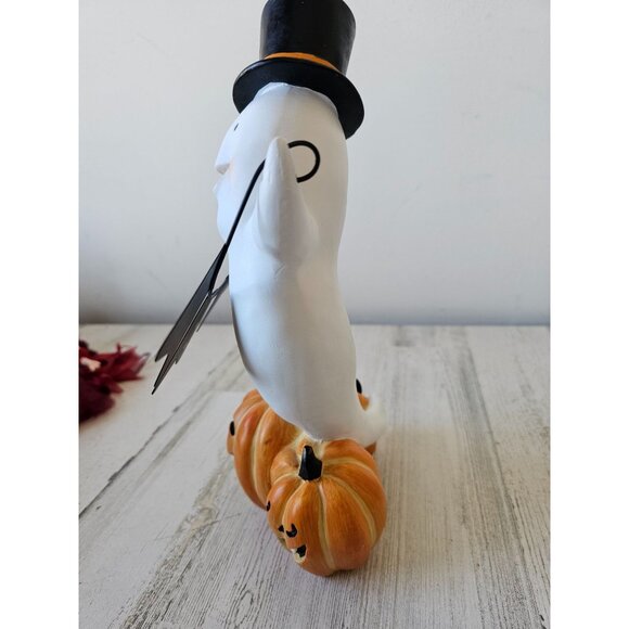 Large ghost boo statue figurine pumpkin jack-o'-lantern unique Halloween decor c - Picture 5 of 10